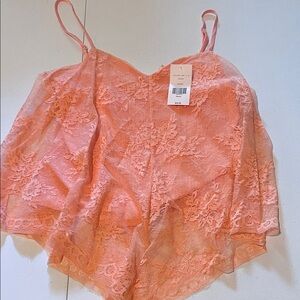 Peach Lace Top